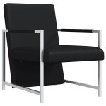Vidaxl fauteuil avec pieds chrom�s noir similicuir