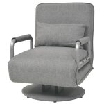 Vidaxl fauteuil pivotant et canapé - lit gris clair tissu Vidaxl fauteuil pivotant et canapé - lit gris clair tissu