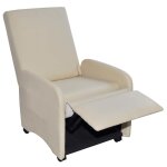 Vidaxl fauteuil pliable crme similicuir