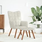 Vidaxl fauteuil relax avec tabouret en velours crme