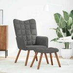 Vidaxl fauteuil relax avec tabouret en velours gris fonc�