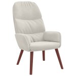 Vidaxl fauteuil relaxant velours blanc cr�me
