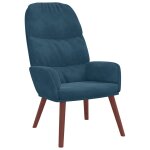 Vidaxl fauteuil relaxant velours bleu