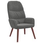 Vidaxl fauteuil relaxant velours gris fonc�