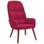 Vidaxl fauteuil relaxant velours rouge vin