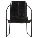 Vidaxl fauteuil de relaxation noir cuir véritable Vidaxl fauteuil de relaxation noir cuir véritable