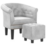 Vidaxl fauteuil avec repose - pied argent� similicuir