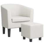 Vidaxl fauteuil avec repose - pied blanc similicuir