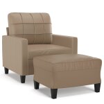 Vidaxl fauteuil avec repose - pied cappuccino 60 cm similicuir Vidaxl fauteuil avec repose - pied cappuccino 60 cm similicuir