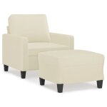 Vidaxl fauteuil avec repose - pied cr�me 60 cm similicuir