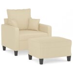 Vidaxl fauteuil avec repose - pied cr�me 60 cm tissu