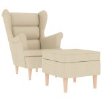 Vidaxl fauteuil avec repose - pied cr�me tissu