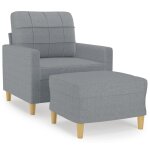 Vidaxl fauteuil avec repose - pied gris clair 60 cm tissu