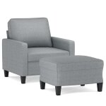 Vidaxl fauteuil avec repose - pied gris clair 60 cm tissu