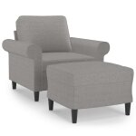 Vidaxl fauteuil avec repose - pied gris clair 60 cm tissu