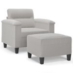 Vidaxl fauteuil avec repose - pied gris clair 60 cm tissu microfibre