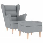Vidaxl fauteuil avec repose - pied gris clair tissu