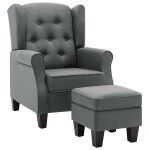 Vidaxl fauteuil avec repose - pied gris clair tissu