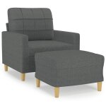 Vidaxl fauteuil avec repose - pied gris fonc� 60 cm tissu