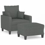 Vidaxl fauteuil avec repose - pied gris fonc 60 cm tissu