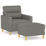Vidaxl fauteuil avec repose - pied gris fonc� 60 cm tissu