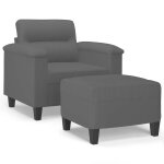 Vidaxl fauteuil avec repose - pied gris fonc� 60 cm tissu microfibre