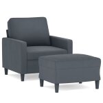 Vidaxl fauteuil avec repose - pied gris fonc� 60 cm velours