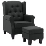 Vidaxl fauteuil avec repose - pied gris fonc tissu