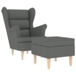 Vidaxl fauteuil avec repose - pied gris fonc tissu