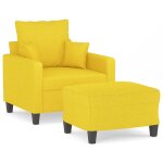 Vidaxl fauteuil avec repose - pied jaune clair 60 cm tissu