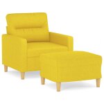 Vidaxl fauteuil avec repose - pied jaune clair 60 cm tissu