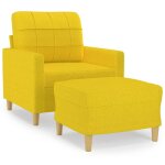 Vidaxl fauteuil avec repose - pied jaune clair 60 cm tissu