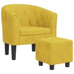 Vidaxl fauteuil avec repose - pied jaune velours