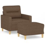 Vidaxl fauteuil avec repose - pied marron 60 cm tissu
