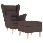 Vidaxl fauteuil avec repose - pied marron fonc� tissu