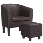 Vidaxl fauteuil avec repose - pied marron similicuir