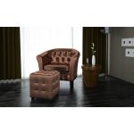 Vidaxl fauteuil avec repose - pied marron similicuir