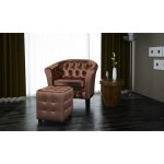 Vidaxl fauteuil avec repose - pied marron similicuir