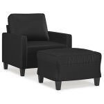 Vidaxl fauteuil avec repose - pied noir 60 cm similicuir Vidaxl fauteuil avec repose - pied noir 60 cm similicuir