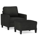 Vidaxl fauteuil avec repose - pied noir 60 cm tissu