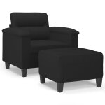 Vidaxl fauteuil avec repose - pied noir 60 cm tissu microfibre