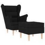 Vidaxl fauteuil avec repose - pied noir tissu