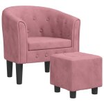 Vidaxl fauteuil avec repose - pied rose velours