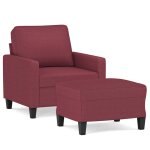 Vidaxl fauteuil avec repose - pied rouge bordeaux 60 cm tissu