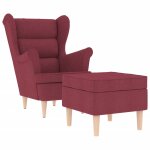 Vidaxl fauteuil avec repose - pied rouge bordeaux tissu