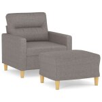 Vidaxl fauteuil avec repose - pied taupe 60 cm tissu