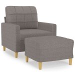 Vidaxl fauteuil avec repose - pied taupe 60 cm tissu