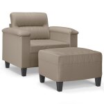 Vidaxl fauteuil avec repose - pied taupe 60 cm tissu microfibre