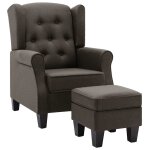 Vidaxl fauteuil avec repose - pied taupe tissu