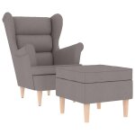 Vidaxl fauteuil avec repose - pied taupe tissu